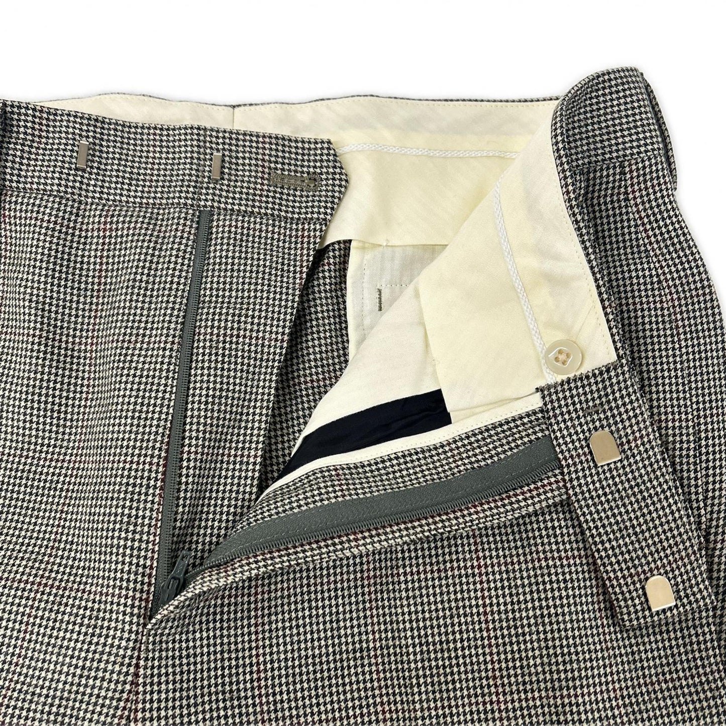 PaulSmith Bower Roebuck Houndstooth Wool Pants Brown Size 32