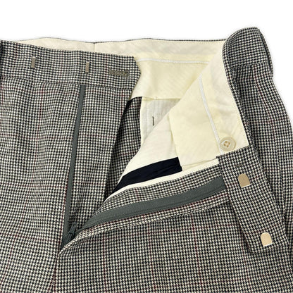 PaulSmith Bower Roebuck Houndstooth Wool Pants Brown Size 32