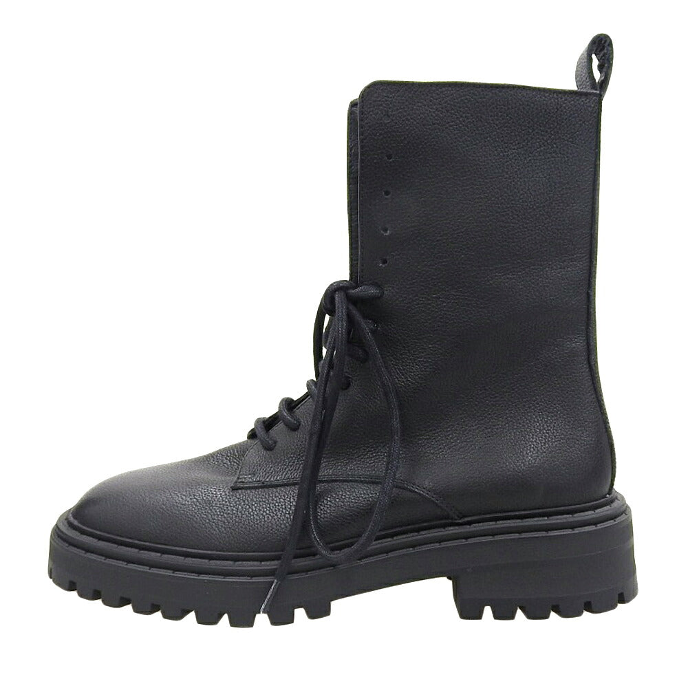 Massimo Dutti Lace-Up Leather Boots Black Size EU 41
