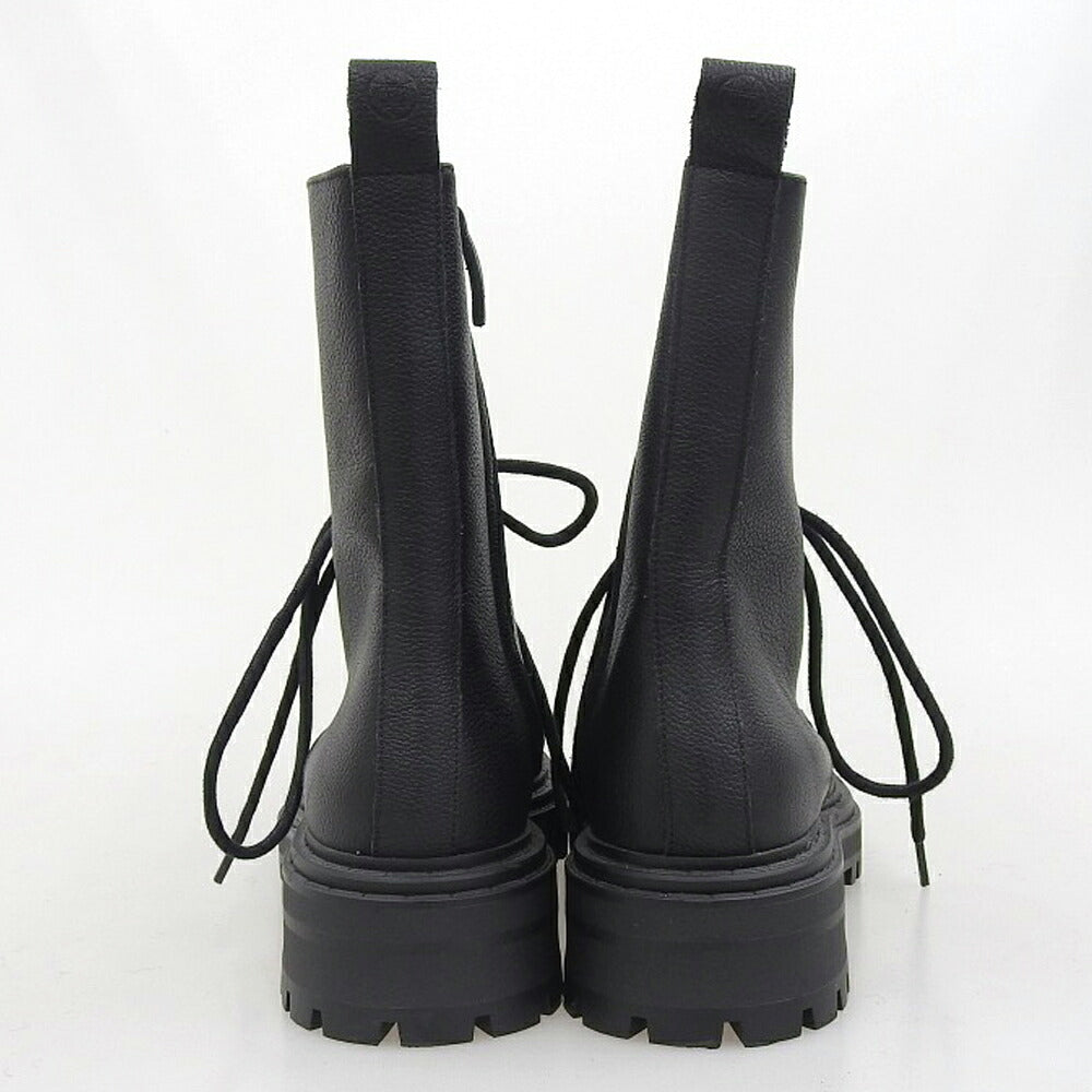 Massimo Dutti Lace-Up Leather Boots Black Size EU 41