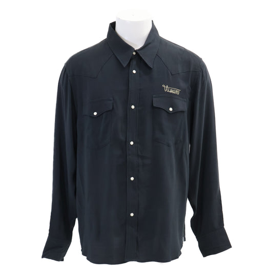 VISVIM 26SS FOUR CORNERS Back Embroidered Shirt Black Size 2
