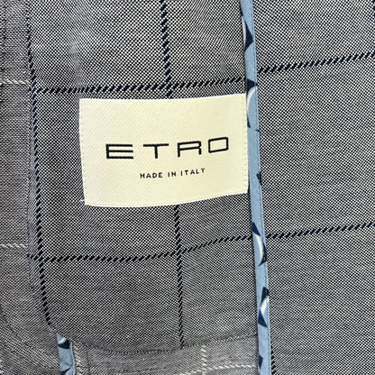 ETRO Nuovo Jersey Check 2B Blazer Gray Size 44