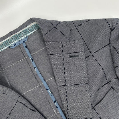 ETRO Nuovo Jersey Check 2B Blazer Gray Size 44