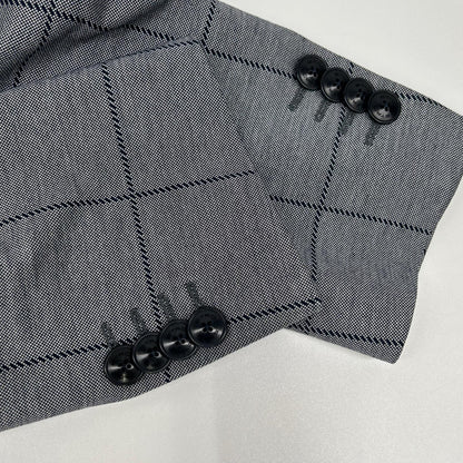 ETRO Nuovo Jersey Check 2B Blazer Gray Size 44