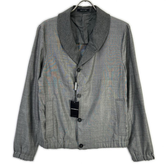 EMPORIOARMANI T1R520 Wool Silk Shawl Jacket Gray Size 46