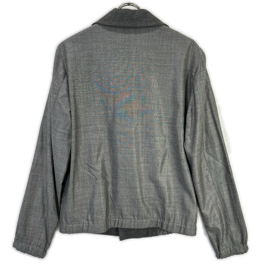 EMPORIOARMANI T1R520 Wool Silk Shawl Jacket Gray Size 46