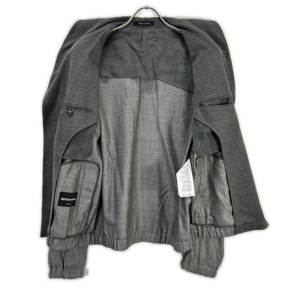 EMPORIOARMANI T1R520 Wool Silk Shawl Jacket Gray Size 46