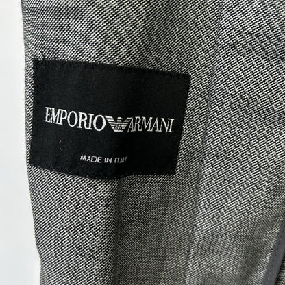 EMPORIOARMANI T1R520 Wool Silk Shawl Jacket Gray Size 46