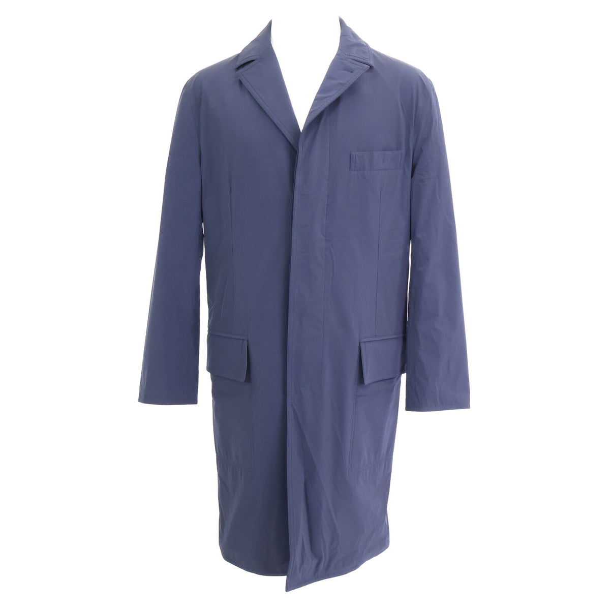 HERMES Navy Fly Front Chester Coat Size 48