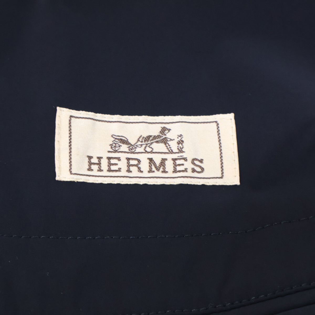 HERMES Navy Fly Front Chester Coat Size 48