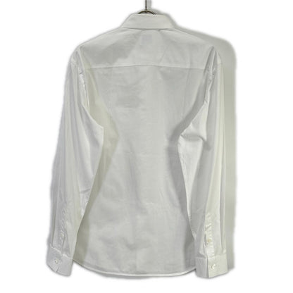 BURBERRY TB Monogram Cotton Button Down Shirt White Size M