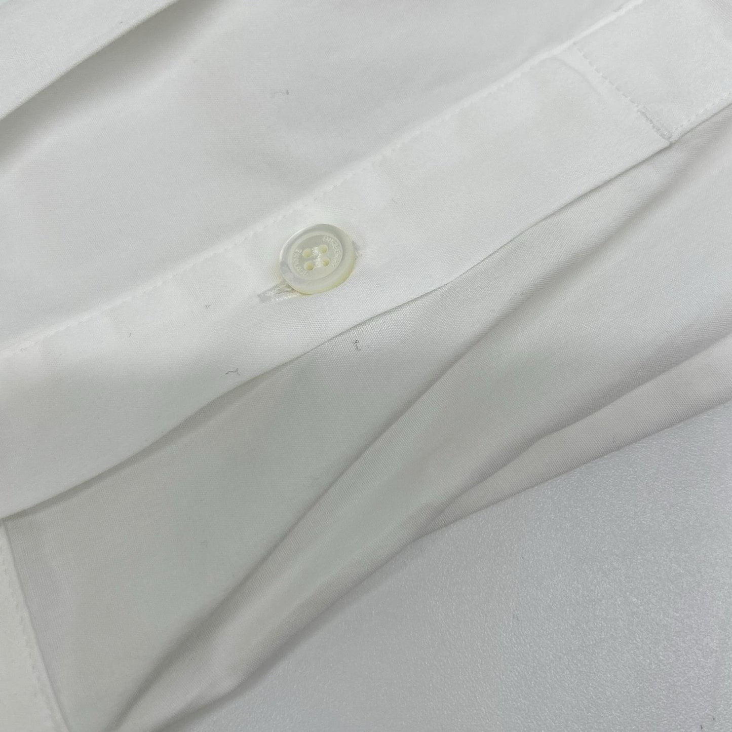 BURBERRY TB Monogram Cotton Button Down Shirt White Size M