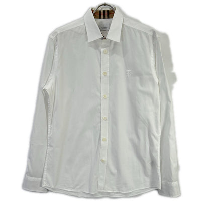 BURBERRY TB Monogram Vintage Check Poplin Shirt White Size M