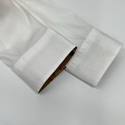 BURBERRY TB Monogram Vintage Check Poplin Shirt White Size M