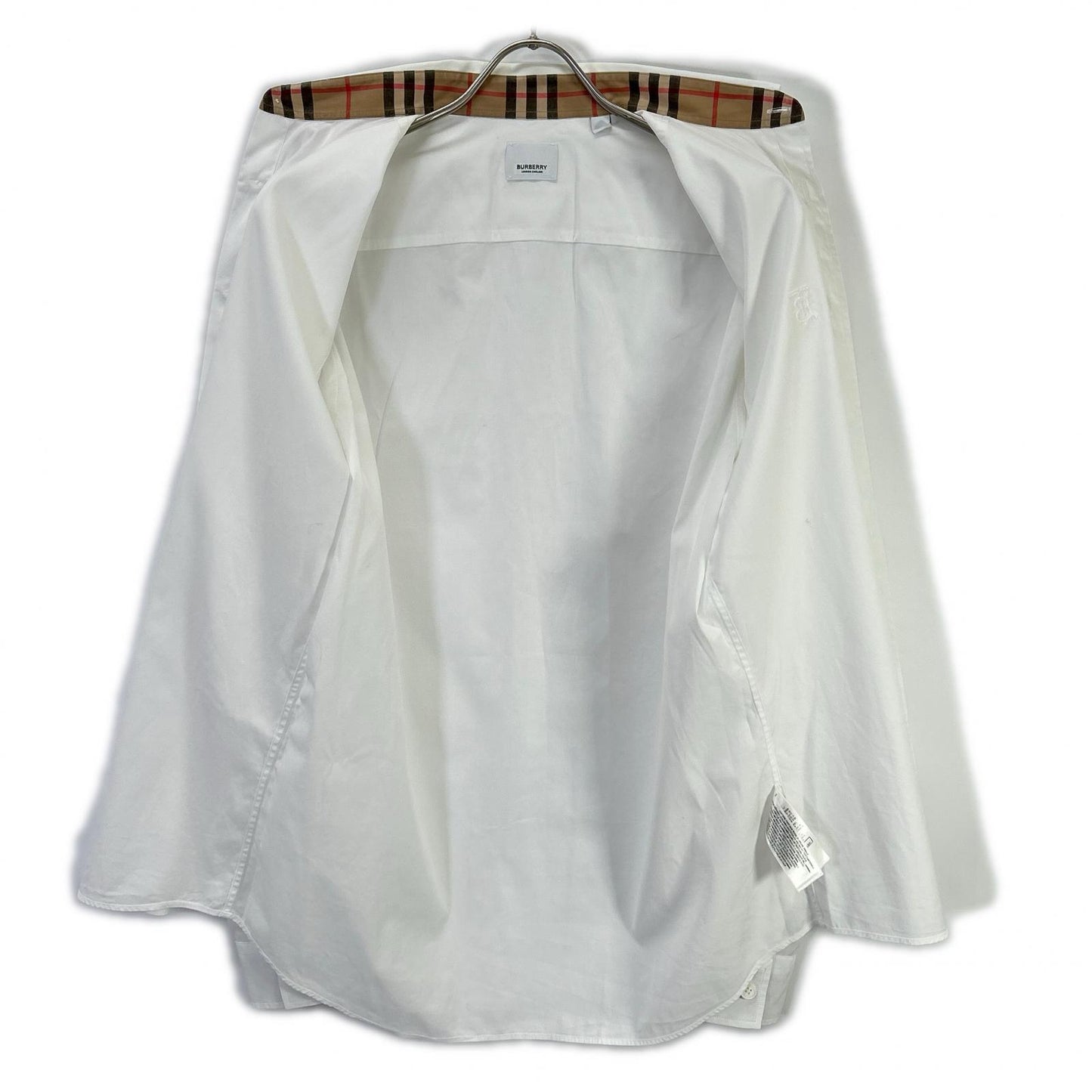 BURBERRY TB Monogram Vintage Check Poplin Shirt White Size M