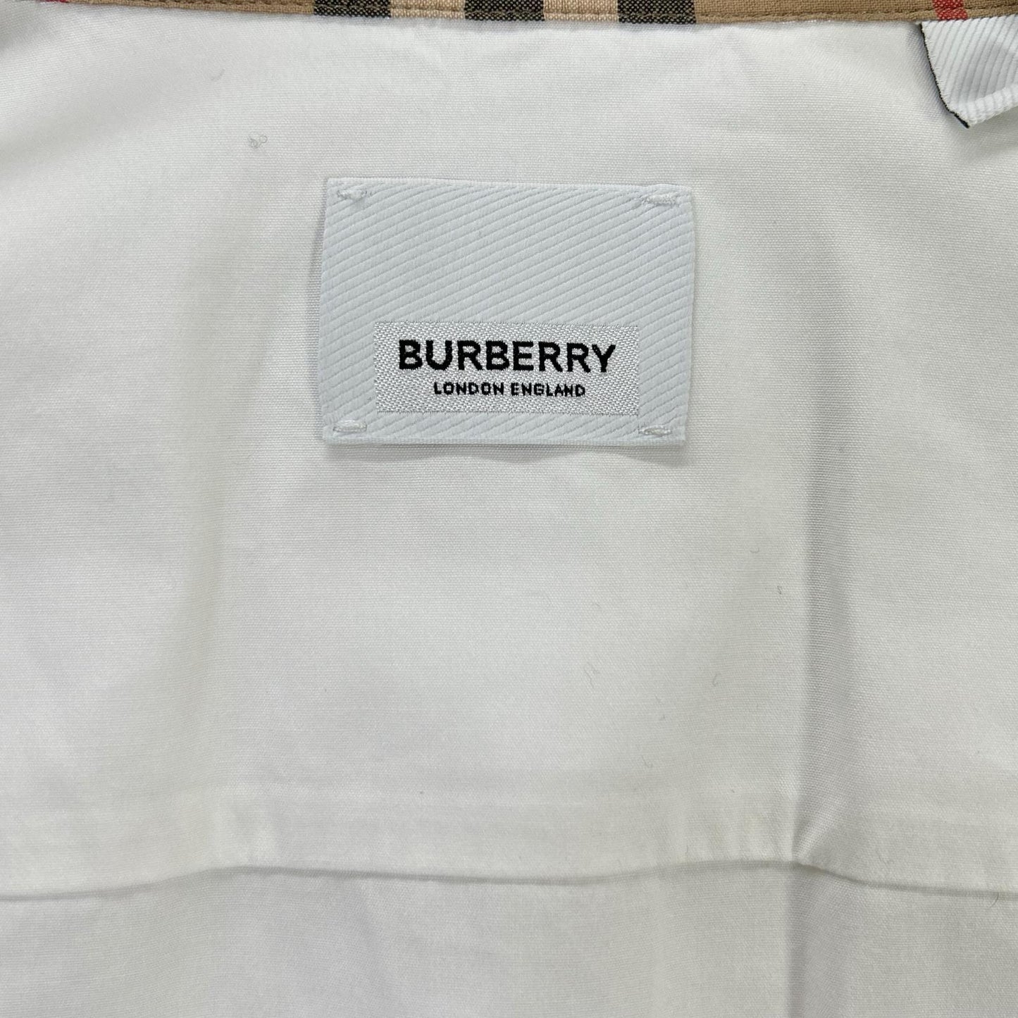 BURBERRY TB Monogram Vintage Check Poplin Shirt White Size M