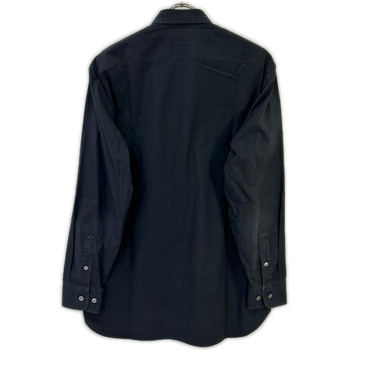 BURBERRY Logo Embroidered Vintage Check Shirt Black Size M