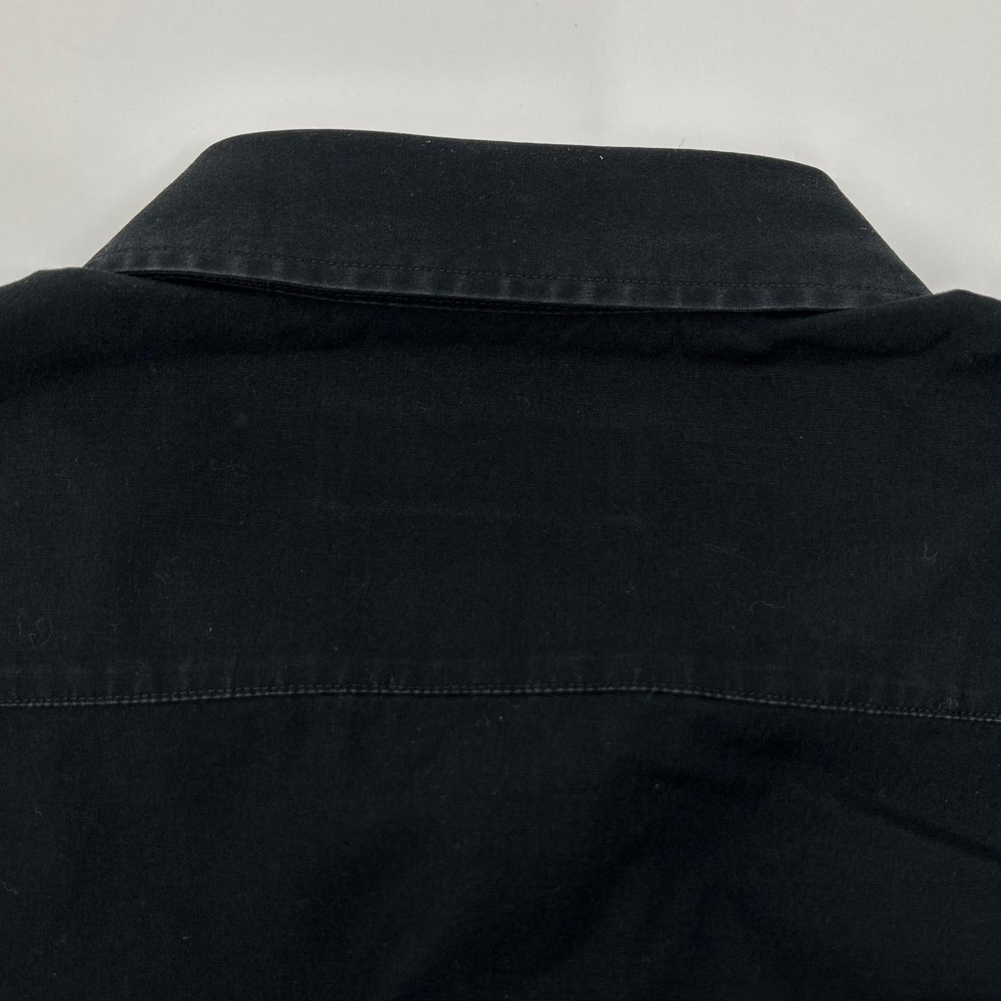 BURBERRY Logo Embroidered Vintage Check Shirt Black Size M