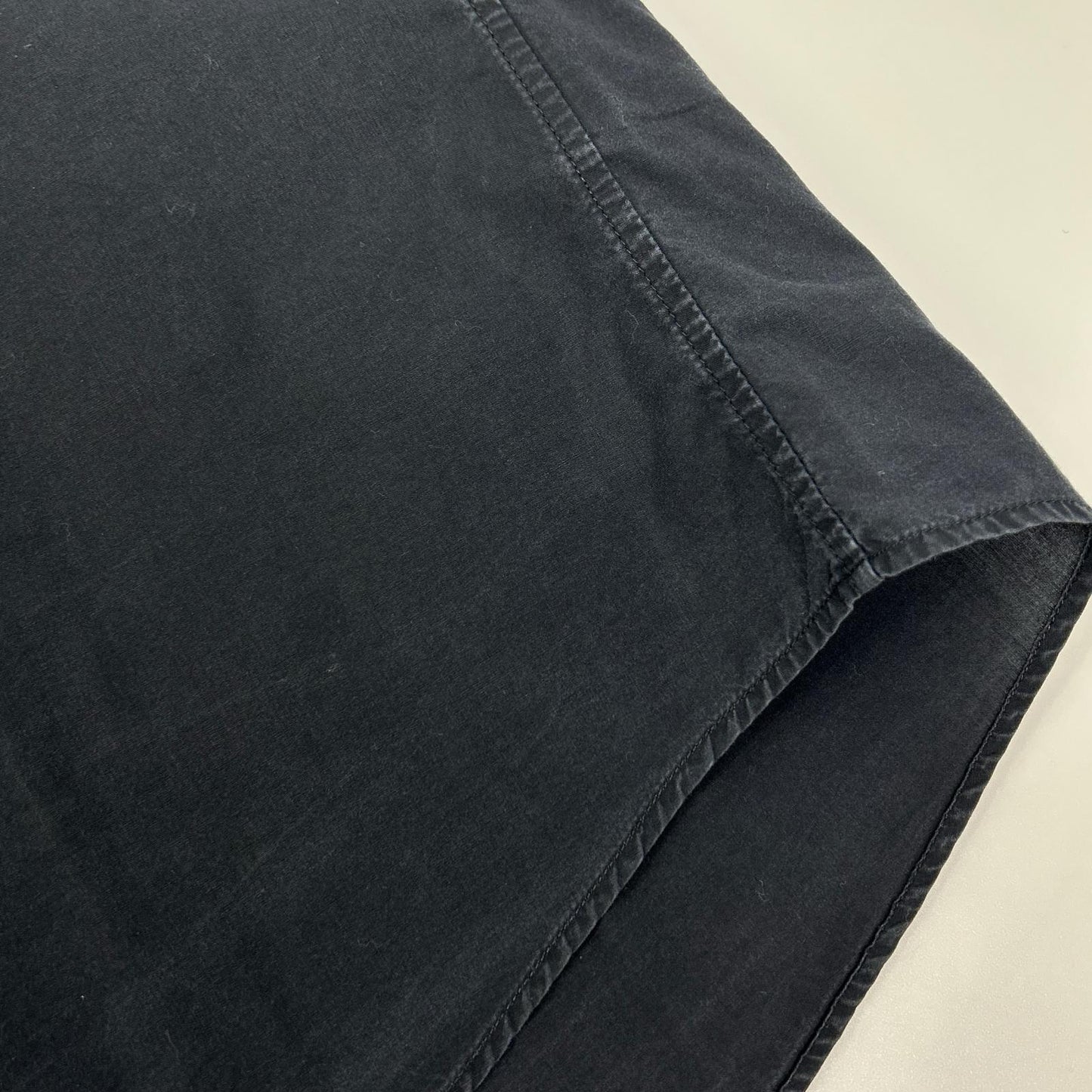 BURBERRY Stripe Logo Line Cotton Shirt Black Size M