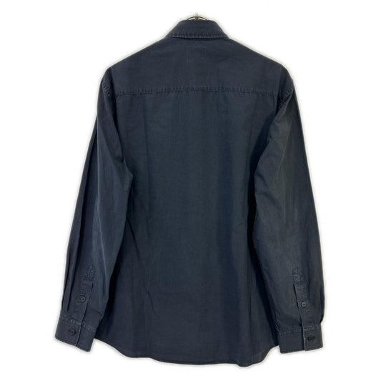 BURBERRY Stripe Logo Line Cotton Shirt Black Size M