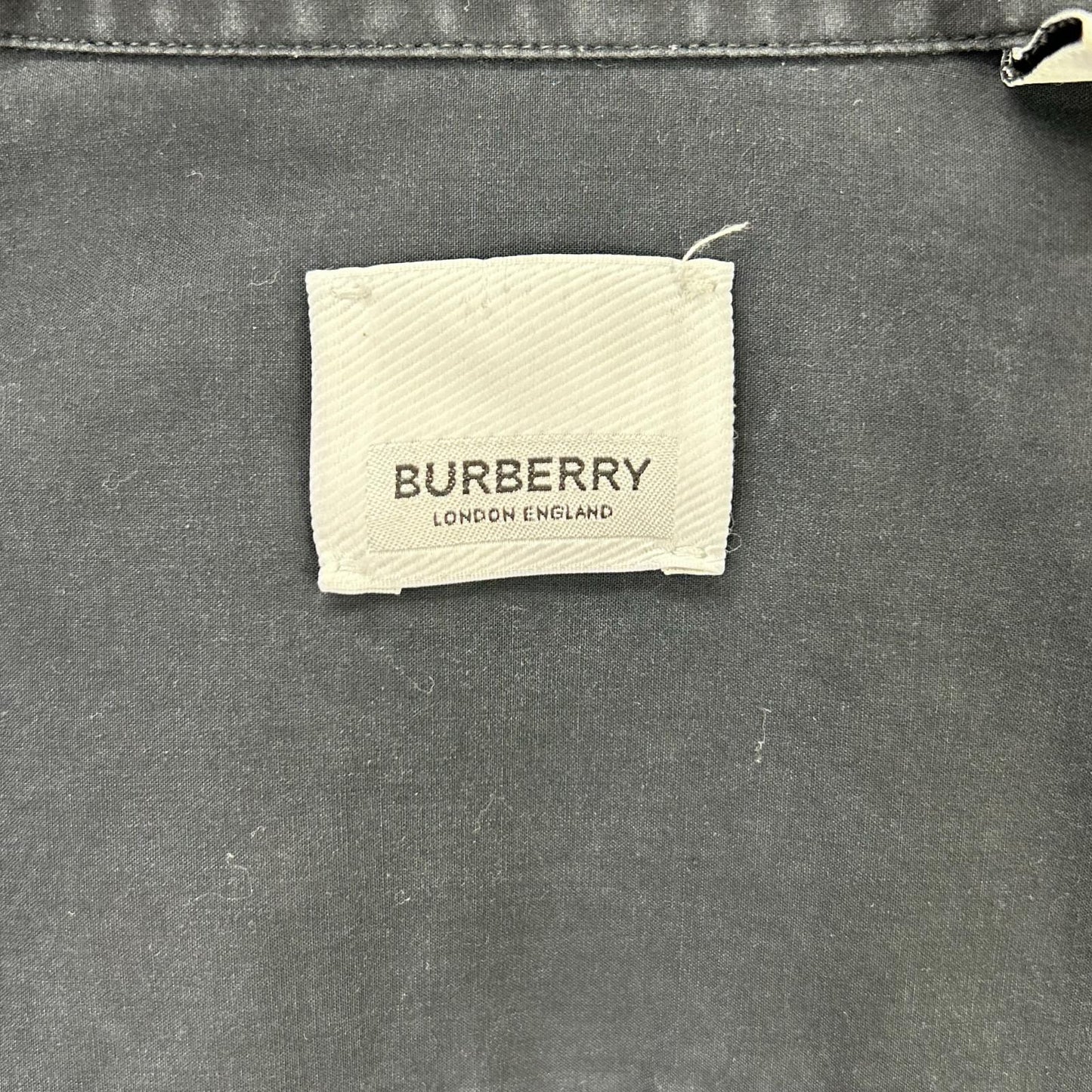 BURBERRY Stripe Logo Line Cotton Shirt Black Size M
