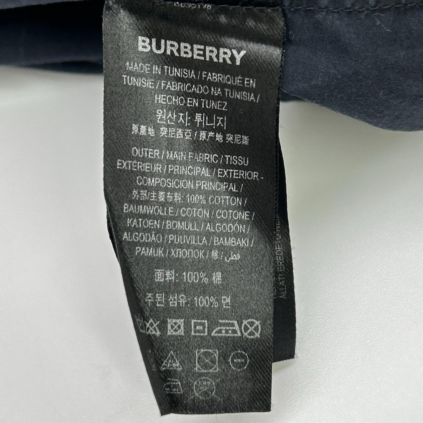 BURBERRY Stripe Logo Line Cotton Shirt Black Size M
