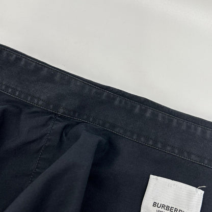 BURBERRY Stripe Logo Line Cotton Shirt Black Size M