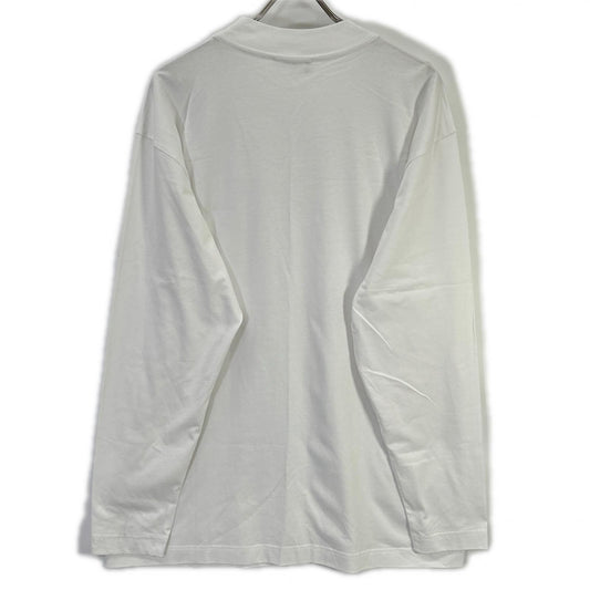 MARNI Logo Embroidered Mock Neck Long Top White Size 48