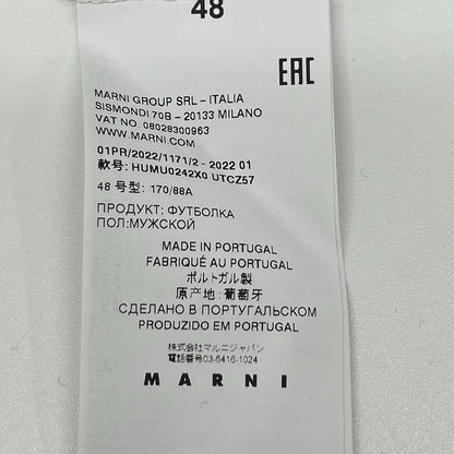 MARNI Logo Embroidered Mock Neck Long Top White Size 48