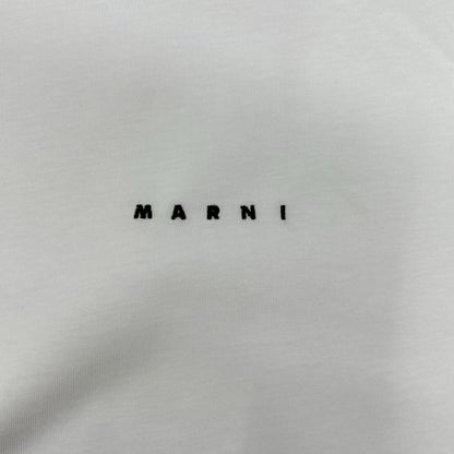 MARNI Logo Embroidered Mock Neck Long Top White Size 48
