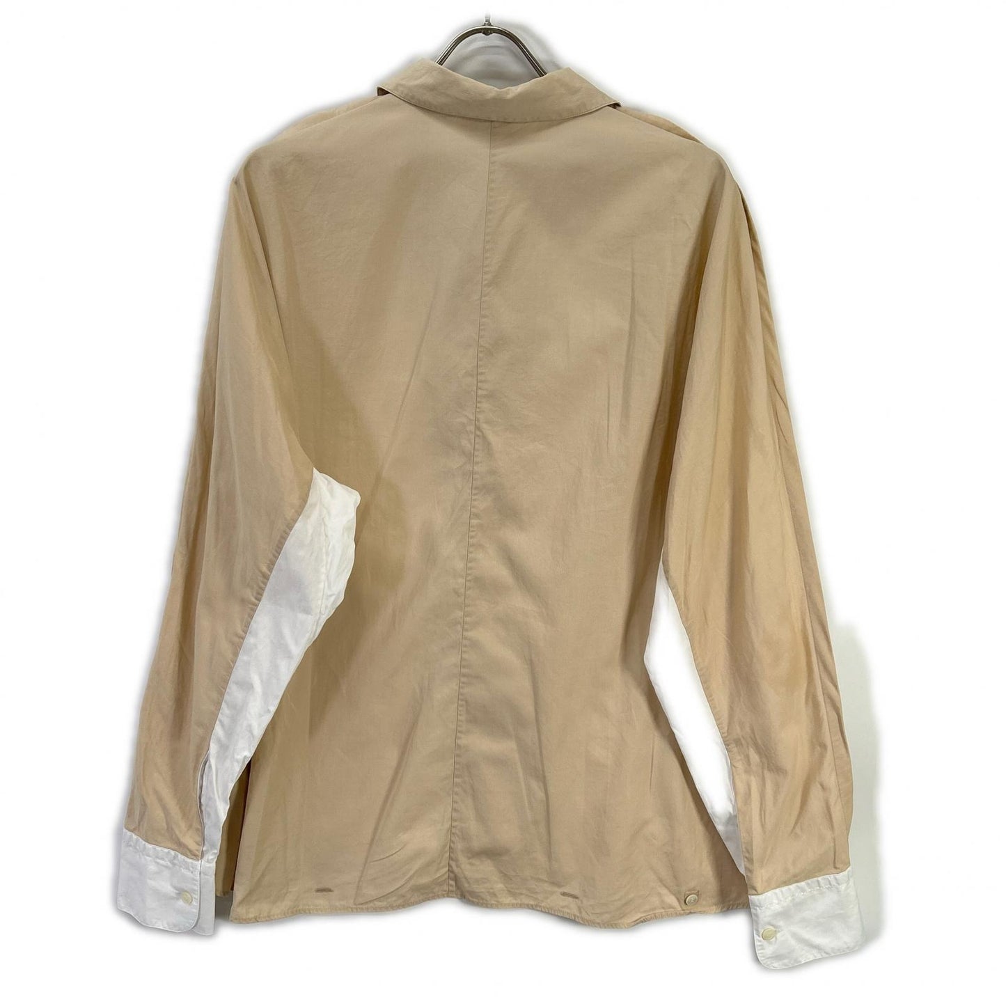 SalvatoreFerragamo Bicolor Open Collar Shirt Multi Size M