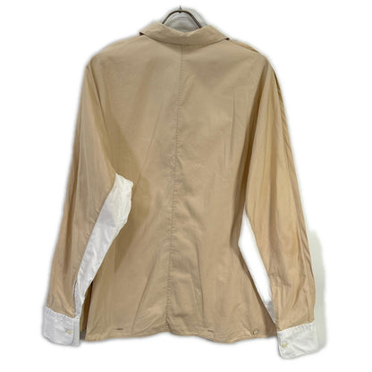 SalvatoreFerragamo Bicolor Open Collar Shirt Multi Size M