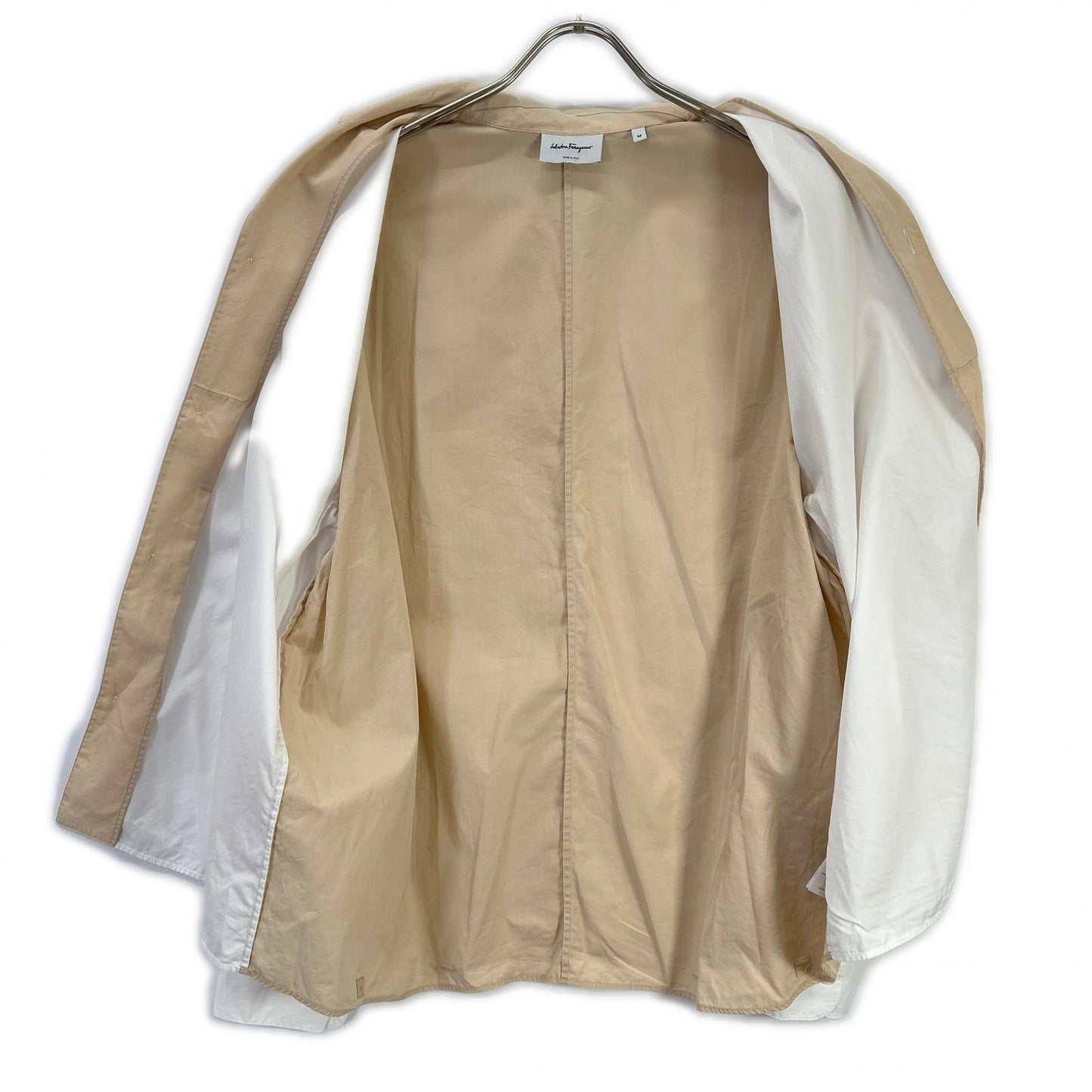 SalvatoreFerragamo Bicolor Open Collar Shirt Multi Size M