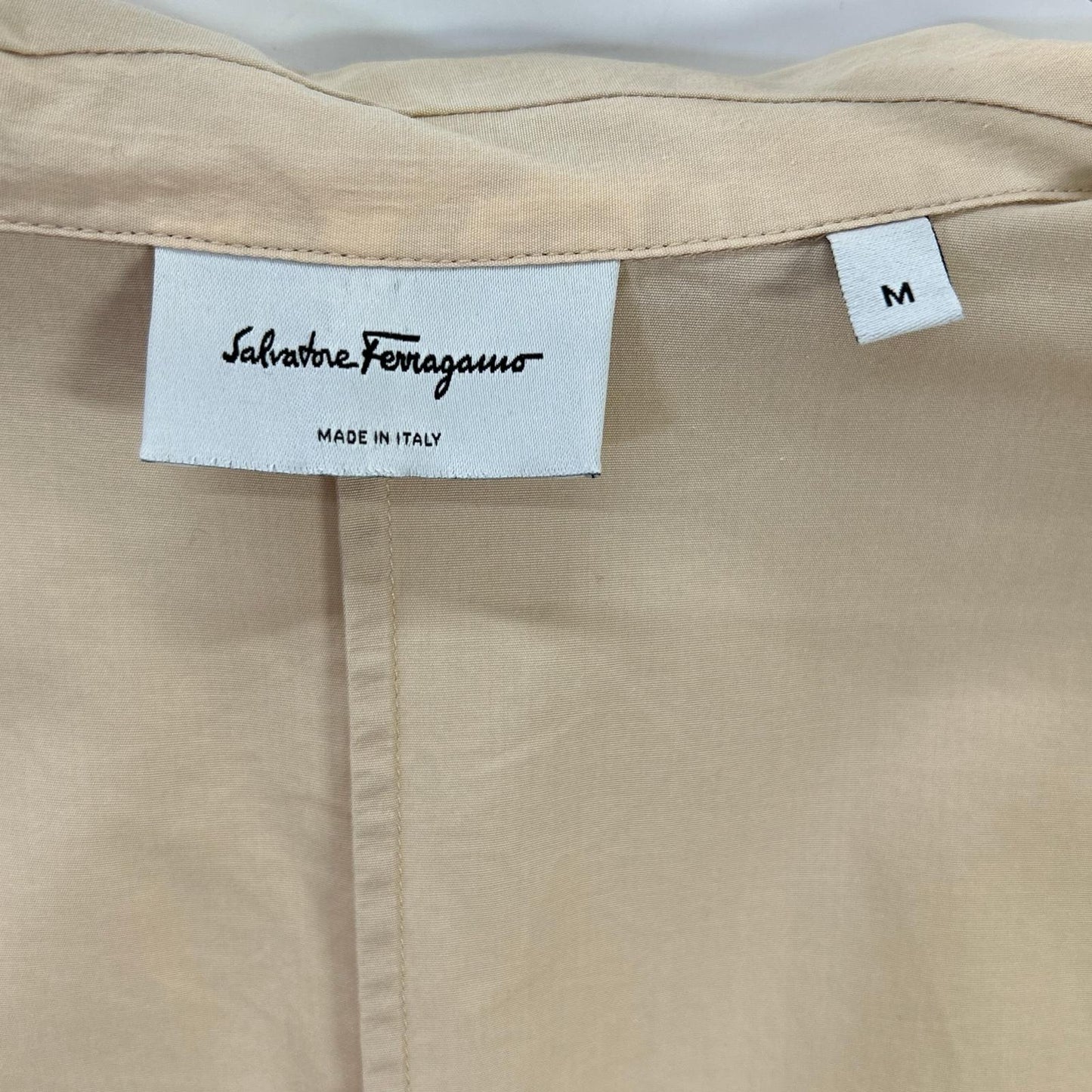 SalvatoreFerragamo Bicolor Open Collar Shirt Multi Size M