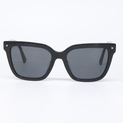 VALENTINO VLTN Rockstud Square Sunglasses Black Size 55x18