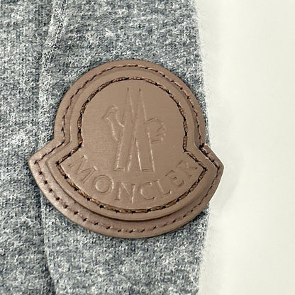MONCLER Leather Patch Logo Print Long T-Shirt Gray Size L