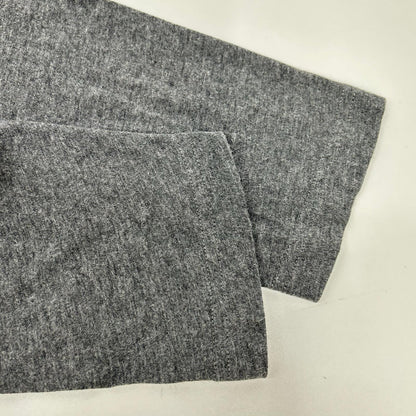 MONCLER Leather Patch Logo Print Long T-Shirt Gray Size L
