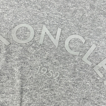 MONCLER Leather Patch Logo Print Long T-Shirt Gray Size L