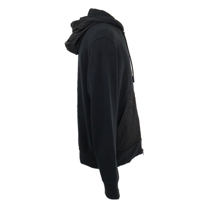 MONCLER BORN TO PROTECT Cotton Nylon Zip Hoodie Black Size L