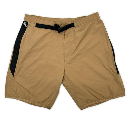 MONCLER Bermuda Nylon Rubber Logo Side Shorts Beige Pants Size 48