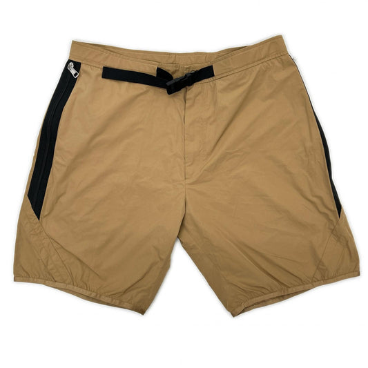 MONCLER Bermuda Nylon Rubber Logo Side Shorts Beige Pants Size 48