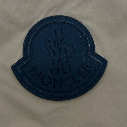 MONCLER Bermuda Nylon Rubber Logo Side Shorts Beige Pants Size 48