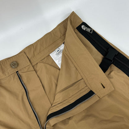 MONCLER Bermuda Nylon Rubber Logo Side Shorts Beige Pants Size 48