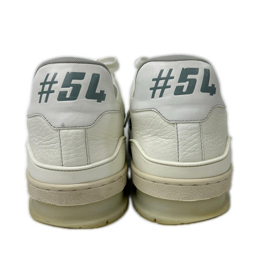 LOUIS VUITTON White LV Trainer Leather Sneakers Size UK 8.5