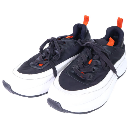 HERMES Black Gramme Nylon/Leather Low-Top Sneakers Size 43.5