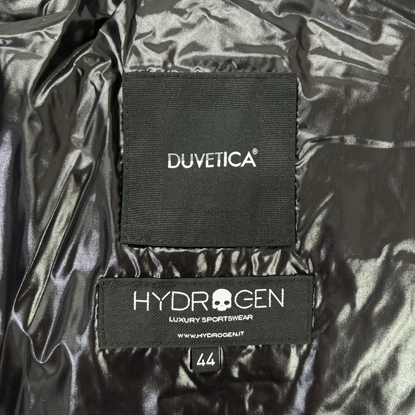 DUVETICA xHYDROGEN Side Skull Full-Zip Jacket Black Size 44