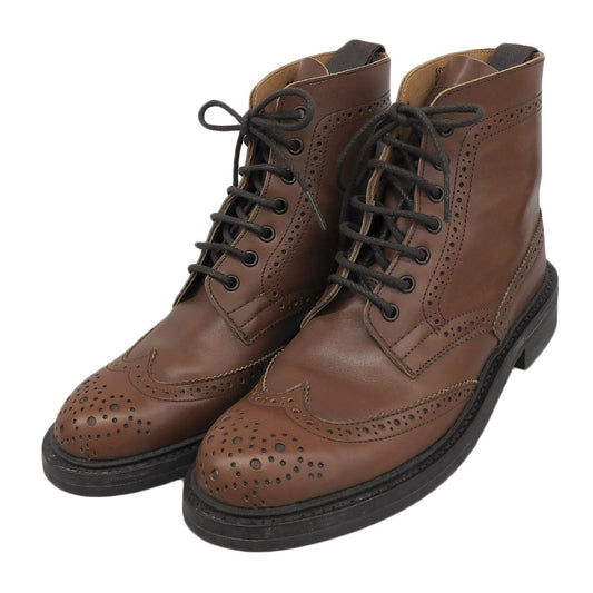 Tricker's Malton Medallion Wingtip Boots Brown Size 5.5