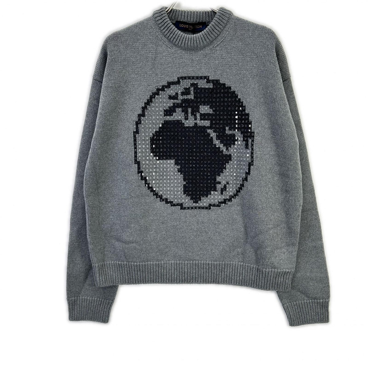 LOUIS VUITTON 19AW Wool Embellished Intarsia Knit Size M