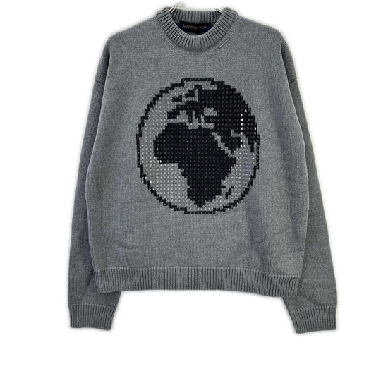 LOUIS VUITTON 19AW Wool Embellished Intarsia Knit Size M