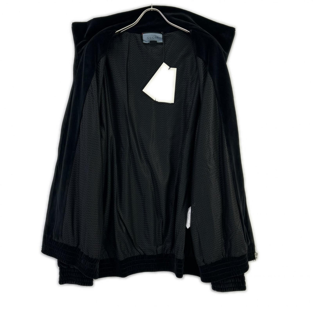 GUCCI 2019 Velour Track Jacket Black Size 3XL
